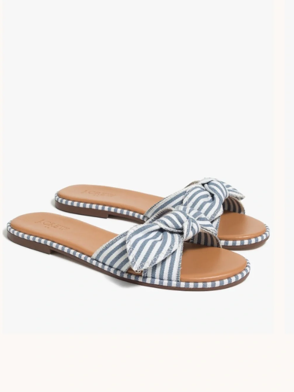 J.Crew Striped Knotted Slides Sandals Size 9